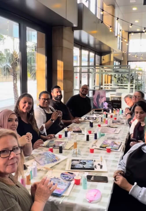 Acrylic Paint and Sip Workshop for Team Building