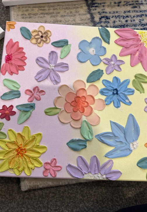 Textured Paint and Sip Class: Petals