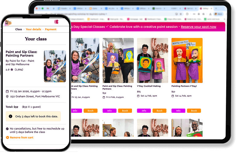 Embeddable booking widget for your website and social media