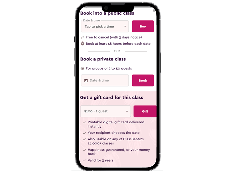 Streamlined group booking requests for team events and parties