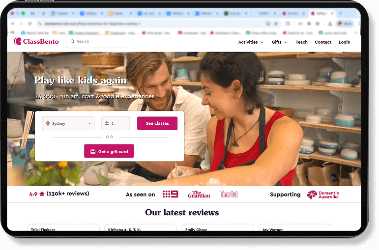 Marketplace pricing for creative workshop bookings