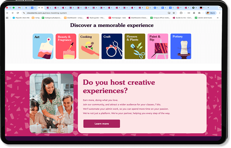 Sell classes, kits, subscriptions and gift cards online