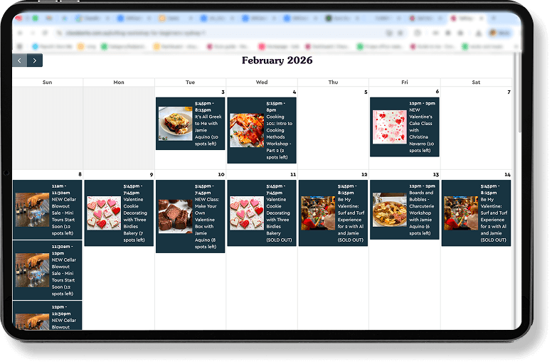 Dynamic calendar widget with live availability updates